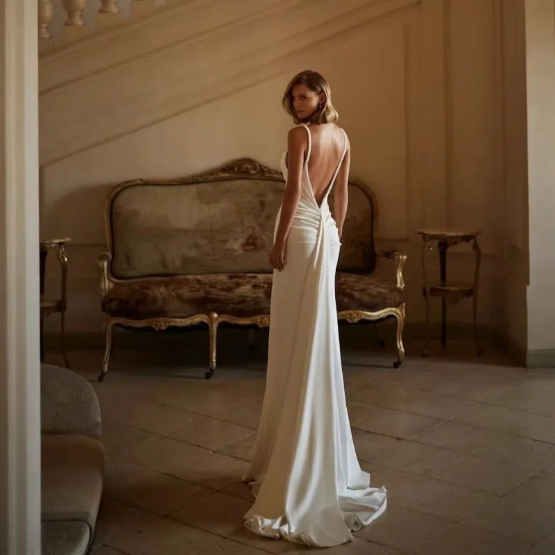 Open Back Mermaid Wedding Dress