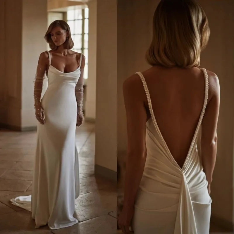 Open Back Mermaid Wedding Dress